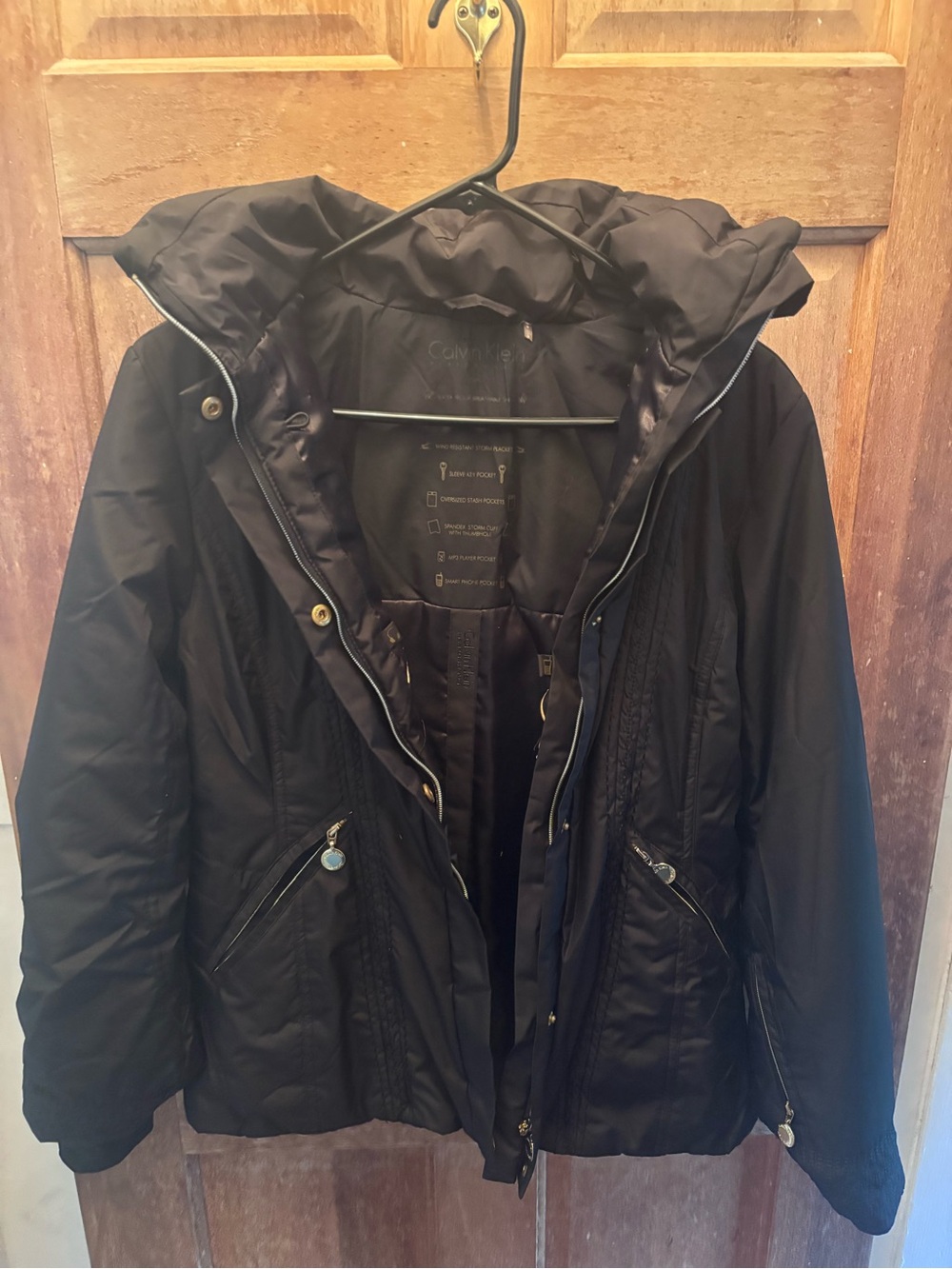 Calvin Klein Women's Black Quilted Hooded Puffer Coat